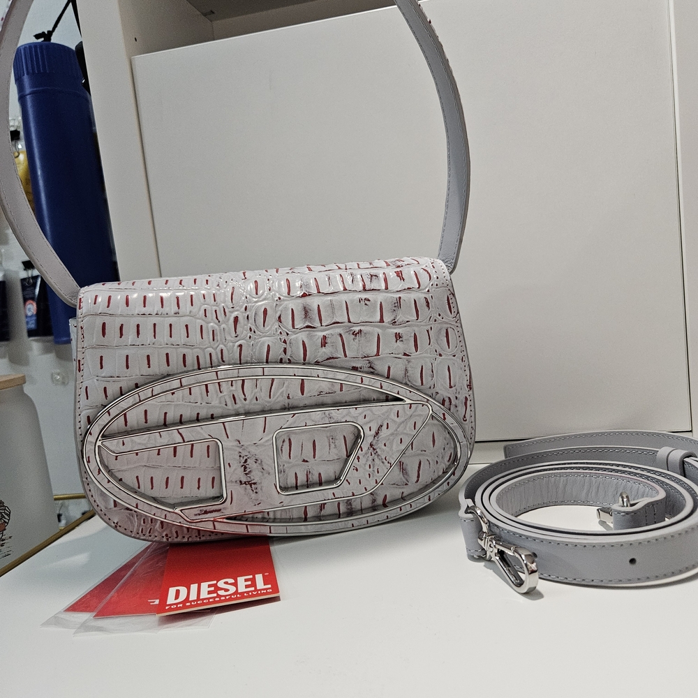 Iconic Diesel DR Bag with croc print